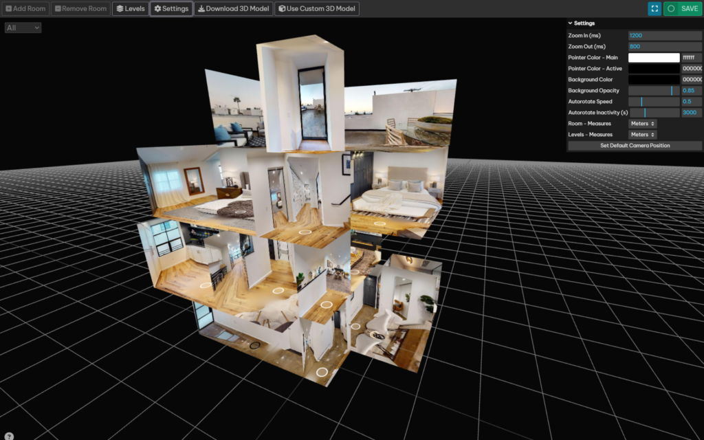 NestTrail 3D space creation interface